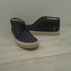 Polo Ralph Lauren Men's Keaton Chukka Sneakers True Navy Blue Canvas Size 11.5